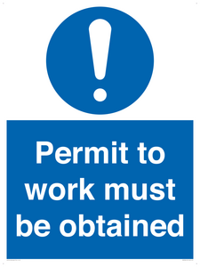 Permit to work must be obtained
